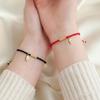 Handmade Chinese Style Beads Fu Blessing Lucky Couple Bracelet For Women Men Red Black Rope Bracelets Adjustable Jewelry Gifts