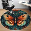1pc Butterfly Garden Office Round Area Rug, Under Office Chairs Bedroom Living Room Home Decor, Room Deco