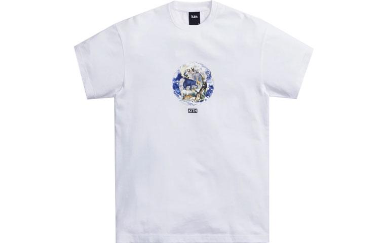KITH Футболки Унисекс Белые С круглым вырезом Умеренный прямой крой KH030072-101 S