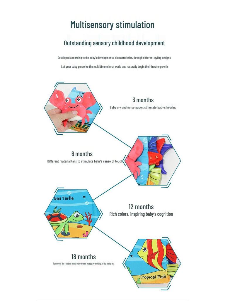 Aipinqi Tear-Proof Crinkle Cloth Book for Early Education: Baby Puzzle Toy for 0-1 Year Olds