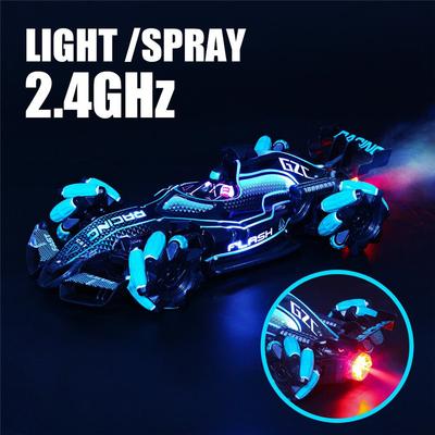 4WD RC Car Toy  F1 Stunt Drift Racing Car Kit 2.4G Gesture Remote Control Cars Spray Light Music Toys for Adults Children Kids