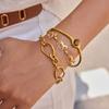 Youthway Classic Horse Charm Bracelet For Women Minimalist 18K Gold Plated Stainless Steel Bracelet Simple Fashion Jewelry Gift
