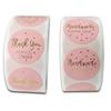 500 st Rosa Tack för din beställning Sticker Kraft Labels Sticker