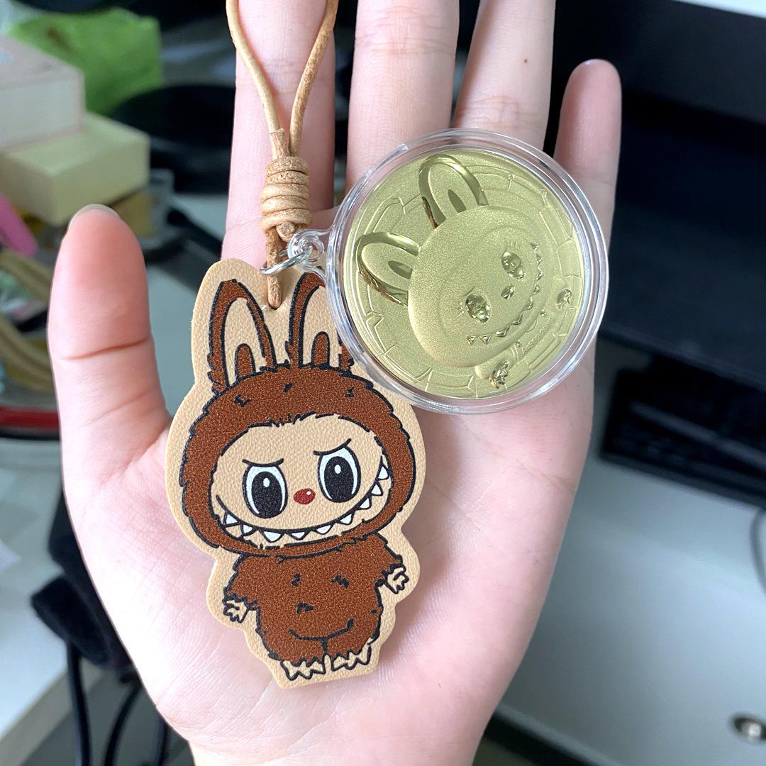 999 Pure Gold Labubu Phone Charm & Keychain with Bag Charm