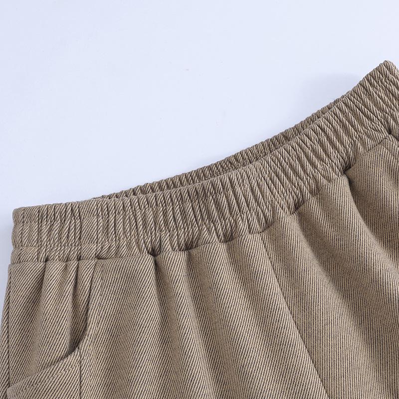 Women's Elastic High-Waisted Velvet-Lined Trousers – Ideal for Middle-Aged and Elderly, Autumn/Winter