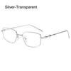 New Fashion Eyeglasses Frames for Women Men Silver Rectangle Glasses Anti Blue Light Small Square Sunglasses with Metal Frame