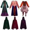 Women's Hocus Pocus 2 Cosplay Dress Halloween Medieval Witch Costume with Cape Stage Performance Outfit