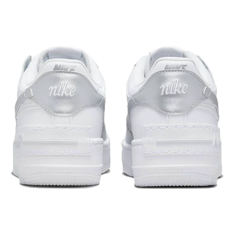 Nike Air Force 1 Shadow White Metallic Silver Women Sneakers Pure-Platinum Blackened-Blue CI0919-119