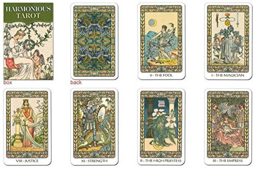 Nichiyu Mini Tarot 78 Fortune Telling Direct Import from the Harmonious Includes a Japanese booklet in a Gentle Art Nouveau Cards, Cards, [Authentic,