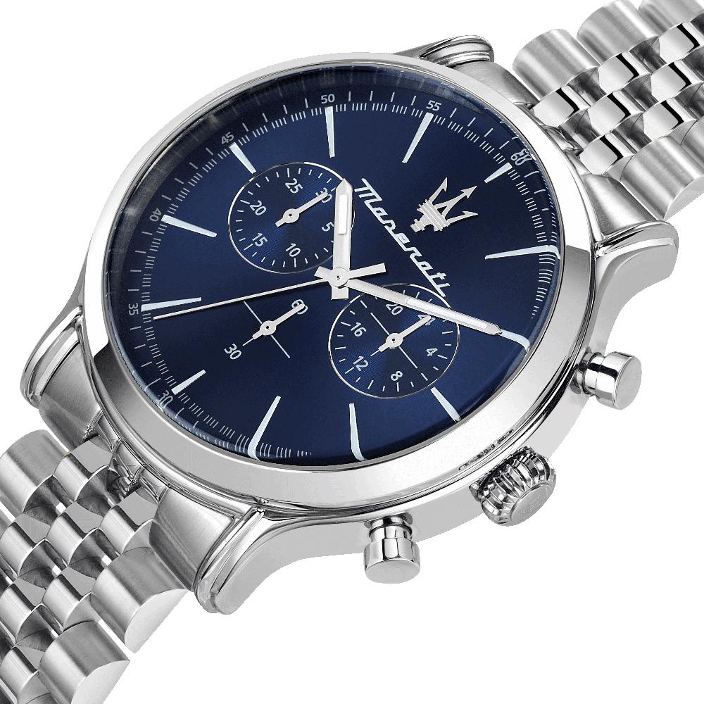 Maserati Epoca Blau Silber Edelstahl Herren Quarz Chronograph R8873618024