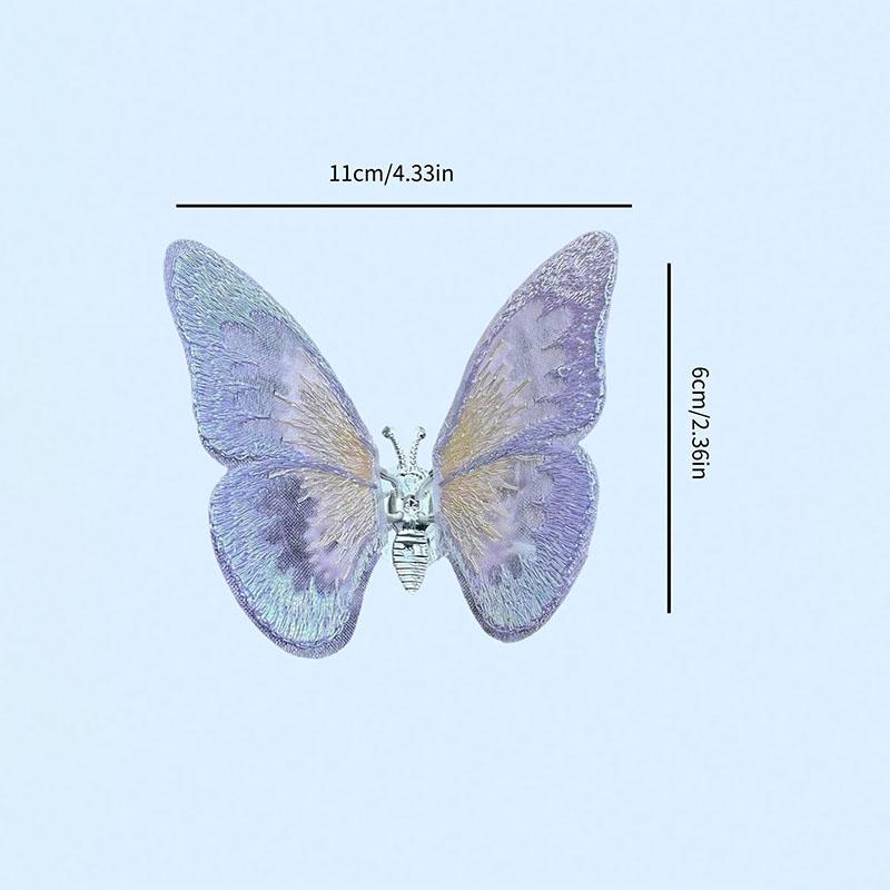 Dynamic Butterfly Car Vent Clip - Colorful Embroidered Wings, Easy to Install, Durable Fabric, Unique and Beautiful Car Decorati