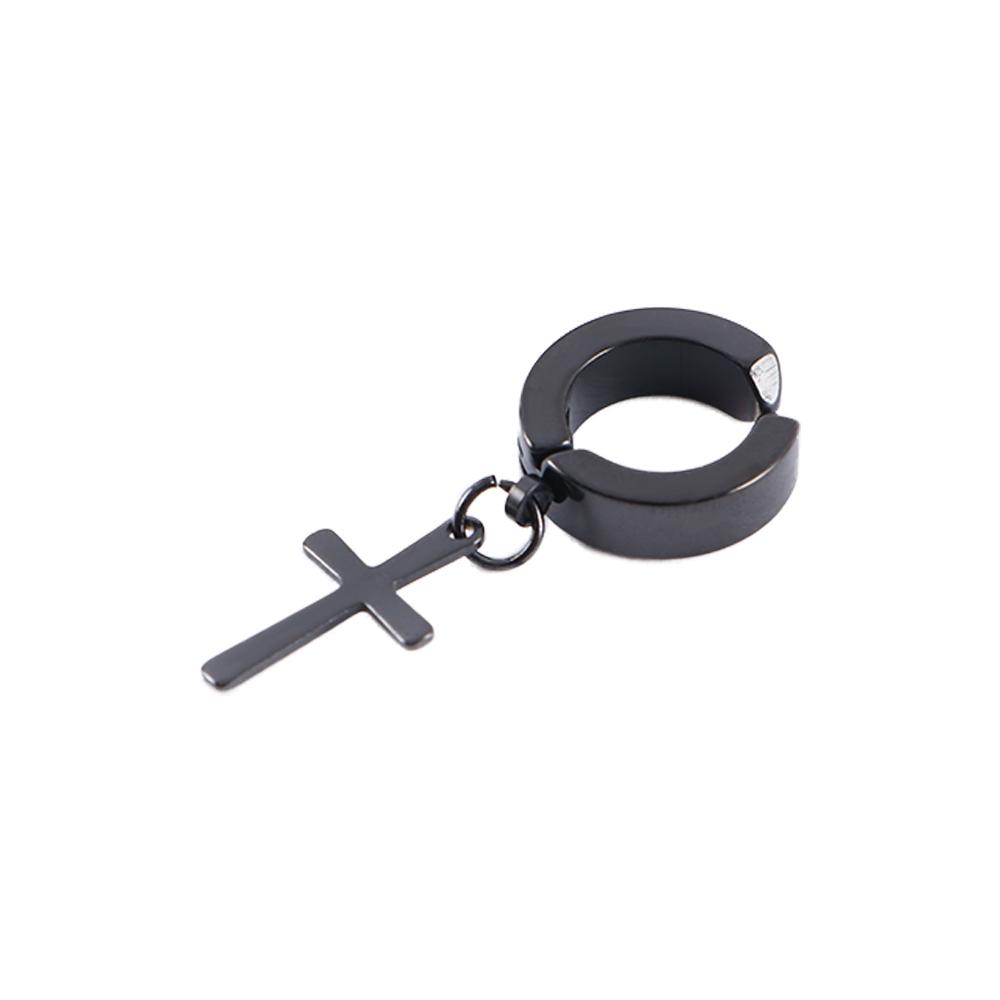 Steel Women Unisex Elegant Fashion Jewelry Cross Clip Earring Non-Piercing Earring Men Ear Cuff