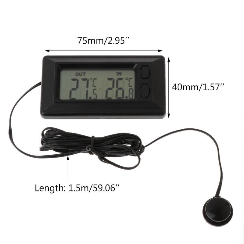 Car Digital Thermometer for Car Houses Offices Workshops with 1.5m Cable