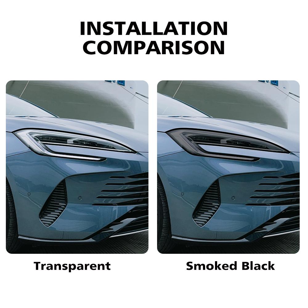 Car Headlight Protective Film for BYD Seal U 2026-2026 Smoke Black TPU PPF Pre Cut Anti-Scratch Vinyl Wrap Kit High-Gloss Film