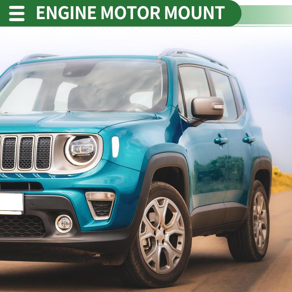 Motoforti Engine Motor Mount for Jeep Renegade 1.4L 2015-2018, Part Number 68254669AA, Black Silver Tone