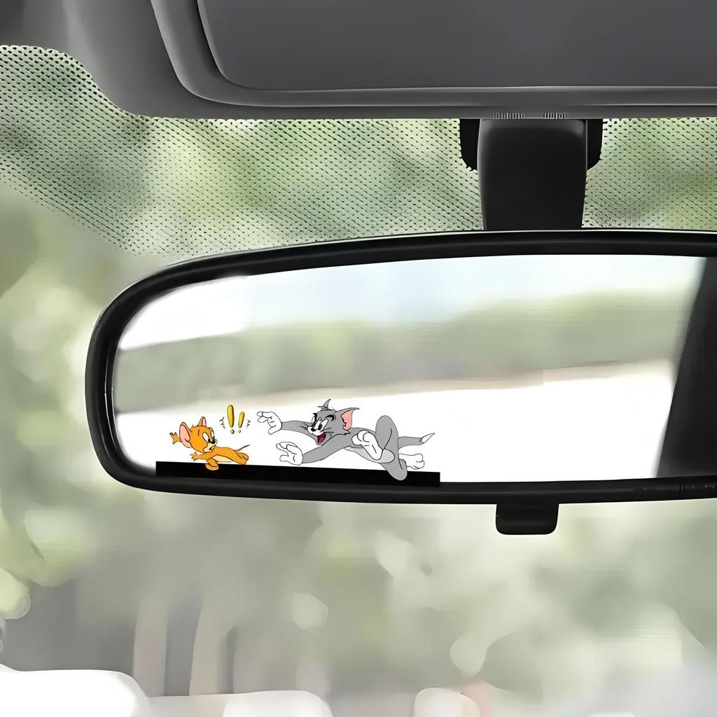 New Cute Cartoon Cat & Mouse Car Rearview Mirror Decorative Stickers