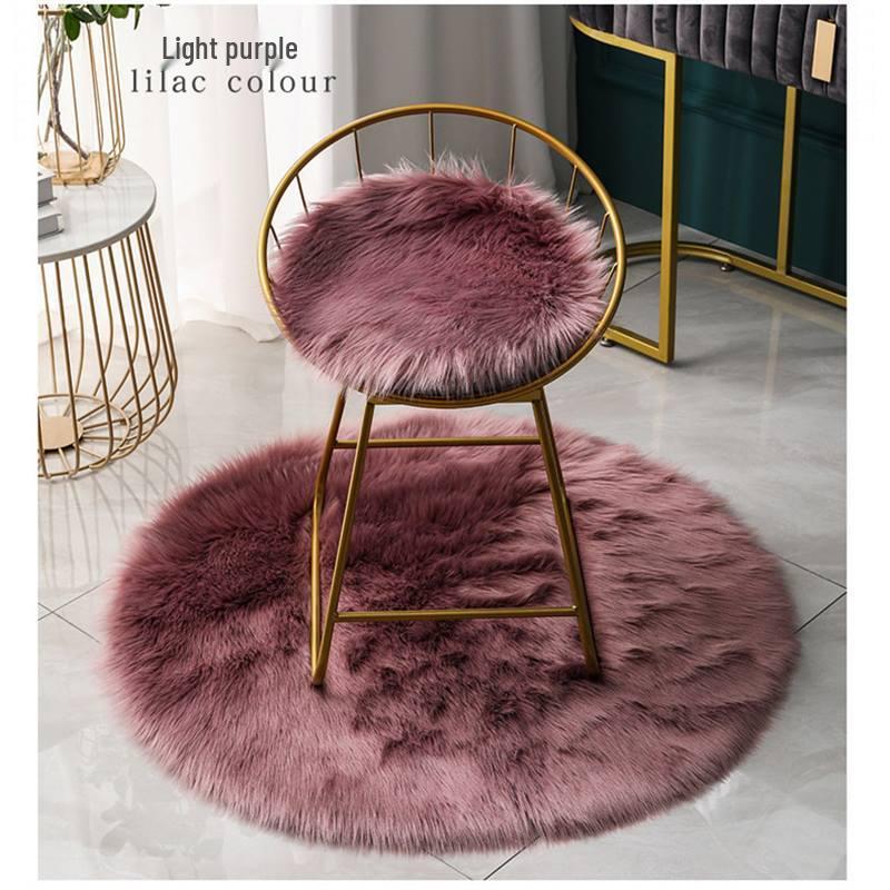 Nordic Plush Round Rug for Bedroom, Chair, and Vanity