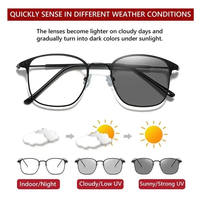 Photochromic Polarized Sunglasses Classic Anti Blue Light Blocking Sun Glasses for Men and Women Change Color Driving Eyewear