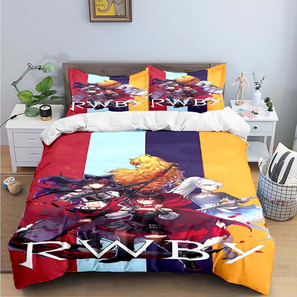 3D Fashion Cartoon R-RWBY Print Bedding Sets Bed Supplies Set Duvet Cover Bed Comforter Set Bedding Set  Luxury Gift