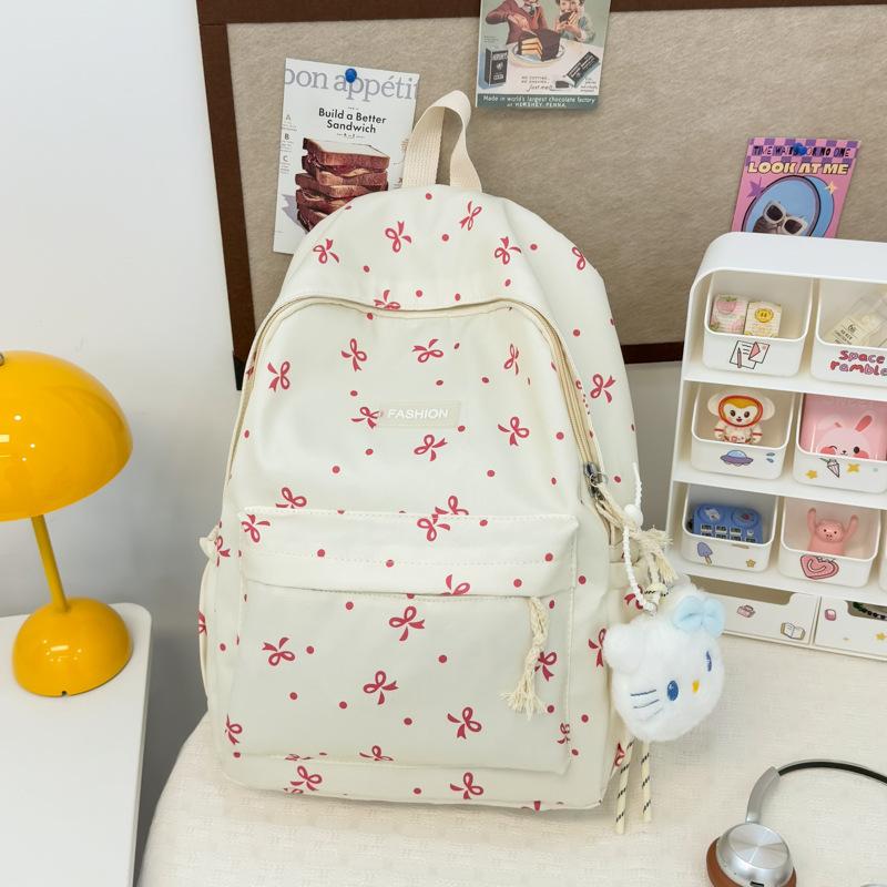 Schoolbag1011 new bow casual backpack student class schoolbag travel cute commuter versatile backpack