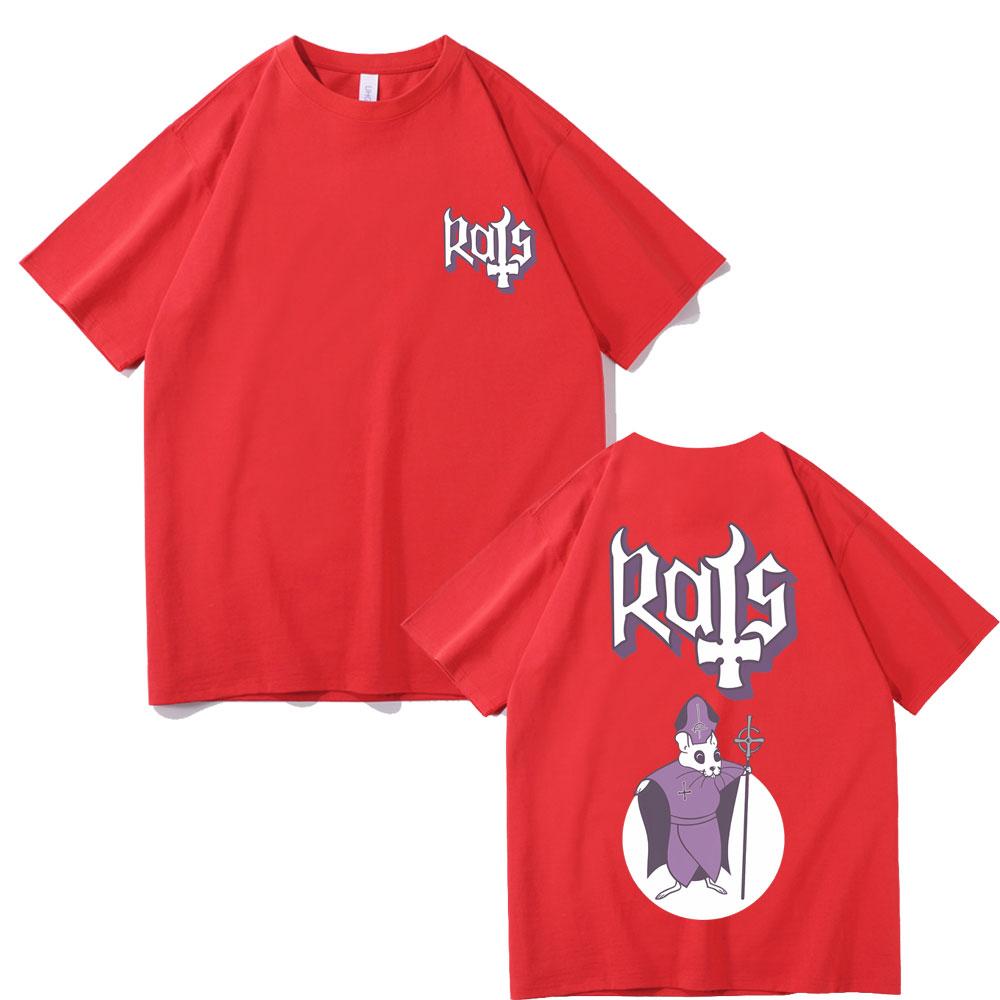 Rat Parent Funny Meme Artwork Rock Band Ghost Gothic Rock Tshirt Men Vintage Punk Metal Tshirt Male Cotton Oversized Tshirts S