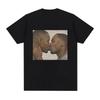 Lustiges Zwei Unisex Kuss Meme T-Shirt Damen Unisex Mode Hip Hop Retro T-Shirt Lässiges Lockeres Kurzarm T-Shirt Top