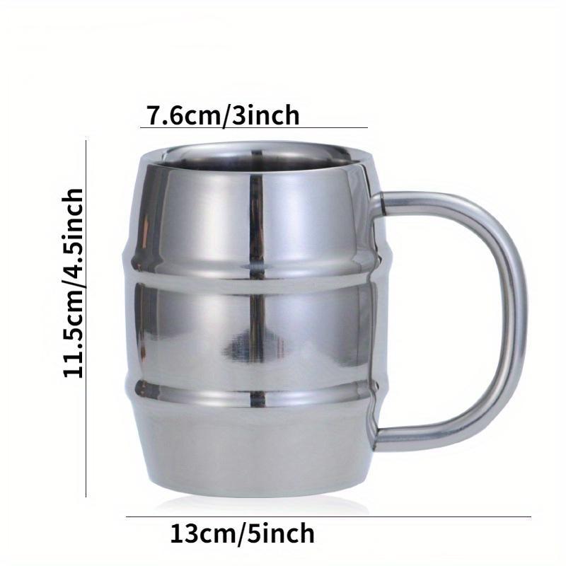 400ml Double Stainless Steel Beer Cup Outdoor Camping Western Coffee Cup with Handle Insulated Portable Water Cup Mugs Utensils