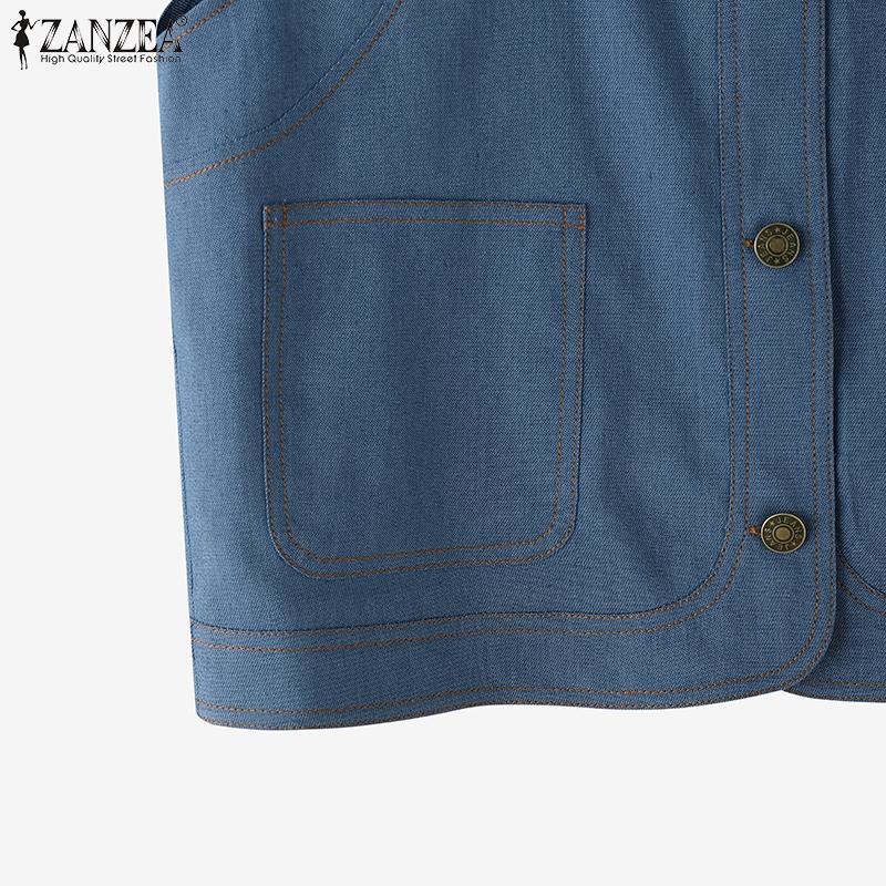 ZANZEA Women Summer Casual Round Neck Sleeveless Vest Tops