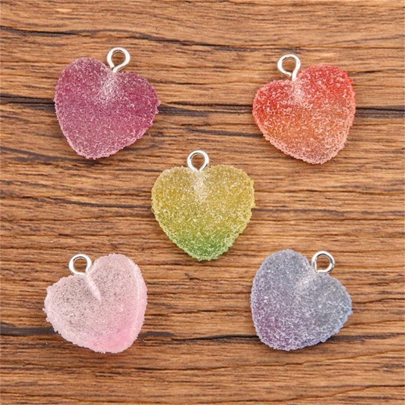 20Pcs Mixed Color Bear Heart Star DIY Charm Versatile Resin Pendants for Handmade Jewelry and Keychain Embellishments