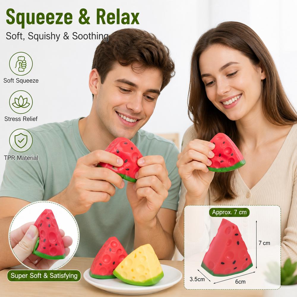 Watermelon Pattern Watermelon Squishy Toy Red Squeeze Toy New Stress Relief Toy Fidgeting