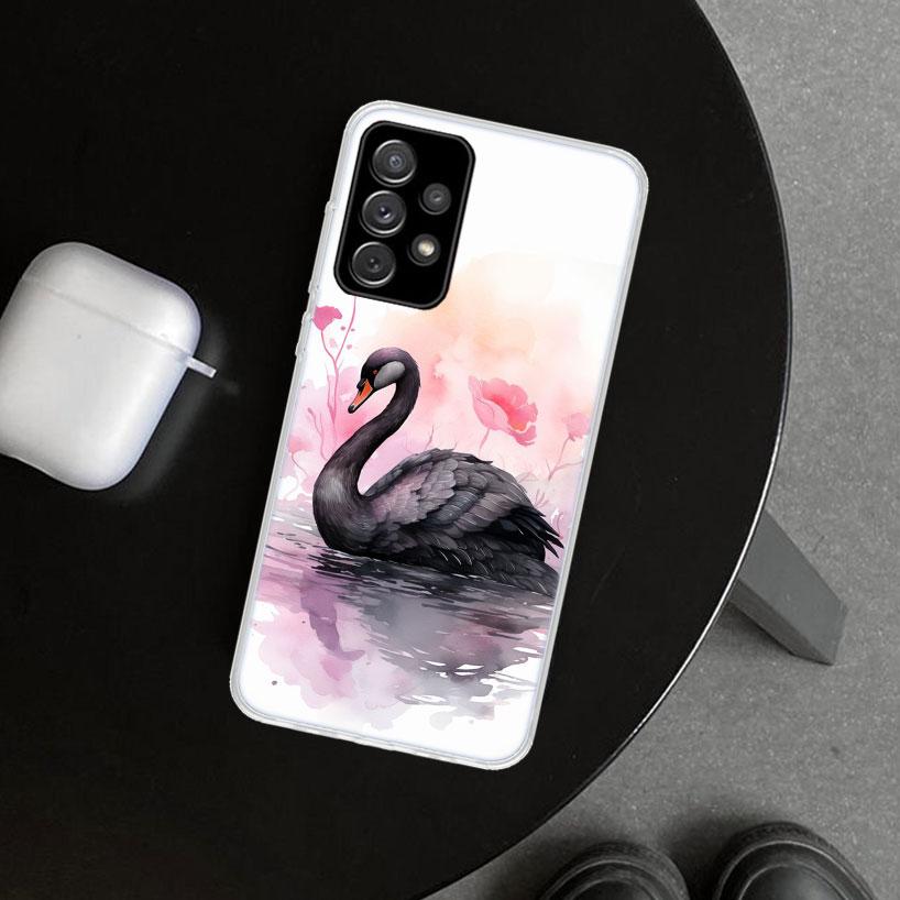 Black Swan Noble Phone Case for Samsung Galaxy A17 A16 A26 A36 A56 A57 A37 A15 A25 A35 A55 A14 A24 A34 A54 A13 A23 A33 A53 Galax