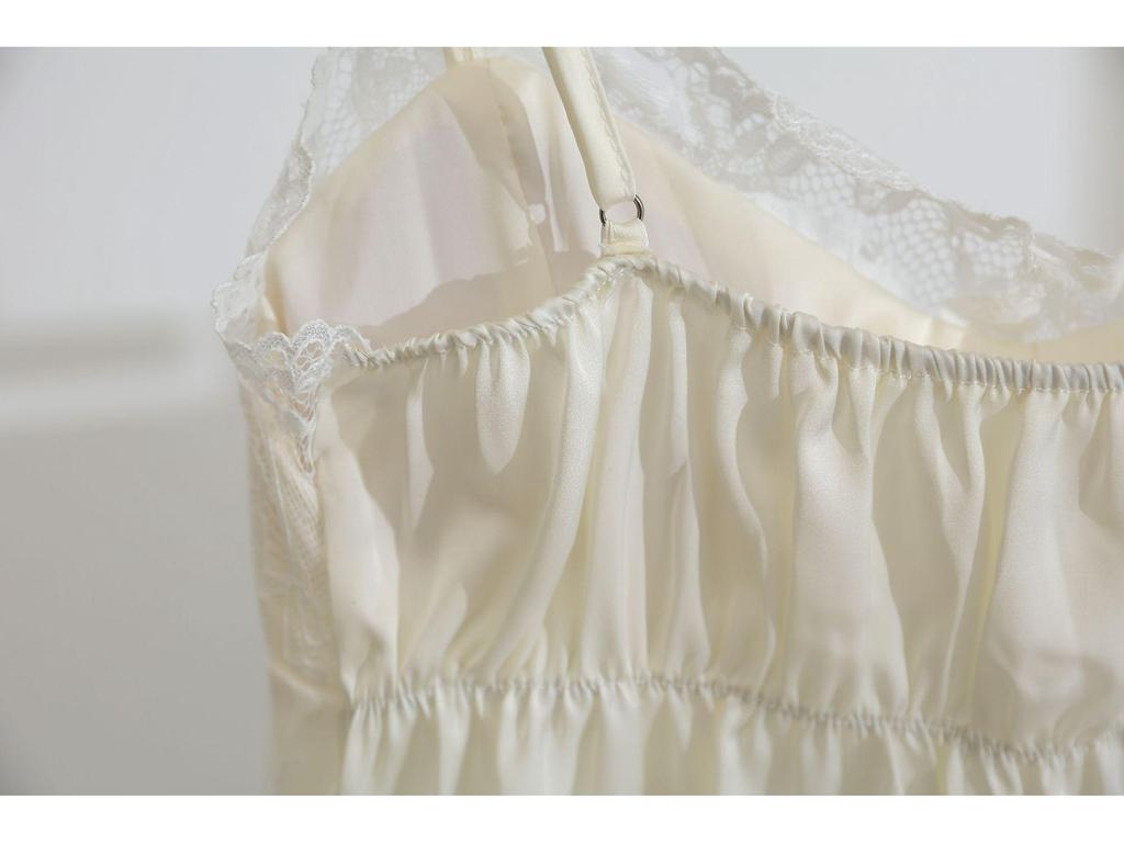 2025 Summer Pure Desire Satin Pajamas Set: Women's Spaghetti Strap Top with Chest Pads and Shorts.