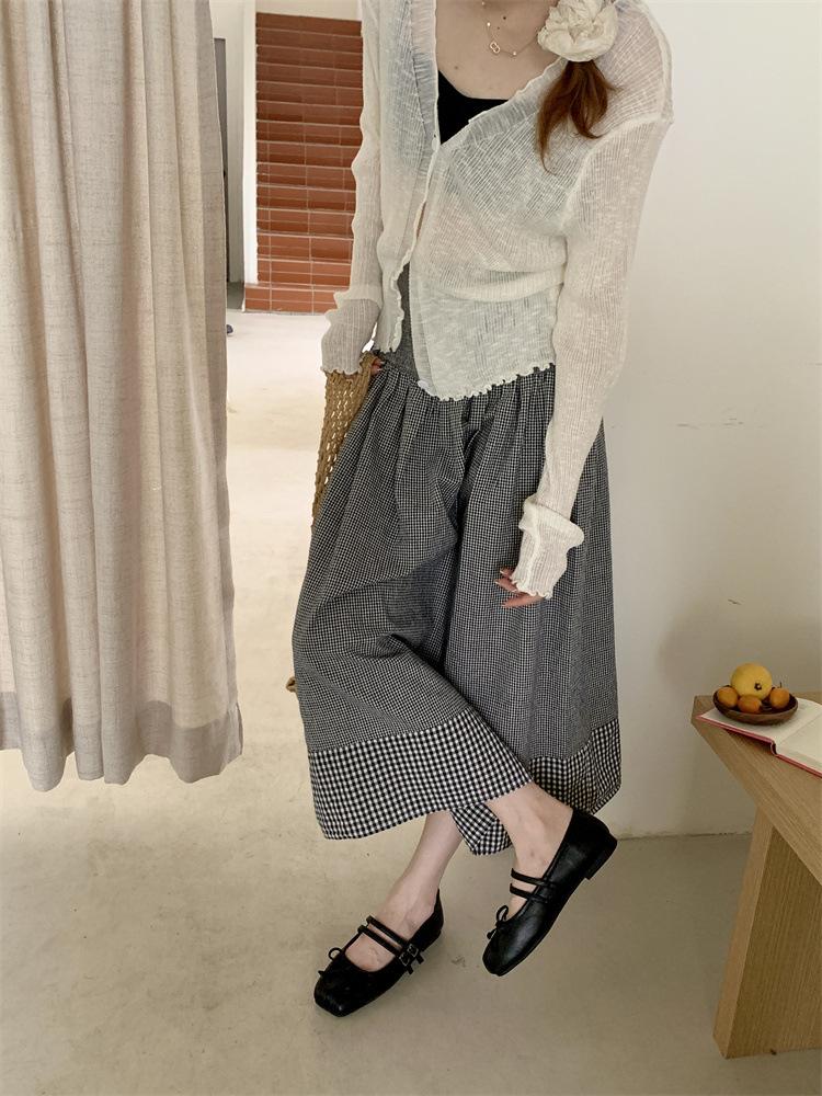 Flat-bottomed Bow Suede Single Shoes Women's 2025 New Ballet Shoes One-word Buckle with Pleated Square Head Mary Jane Shoes