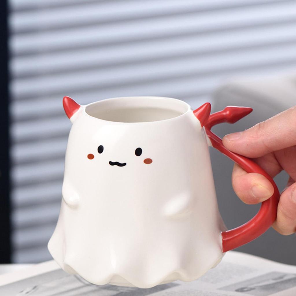 Halloween Ghosts Coffee Mug Heat-resistant Ghost Ceramic Tea Cup Cute Cartoon Ghost Demon Cup 500ml Multifunctional Drinking Mug