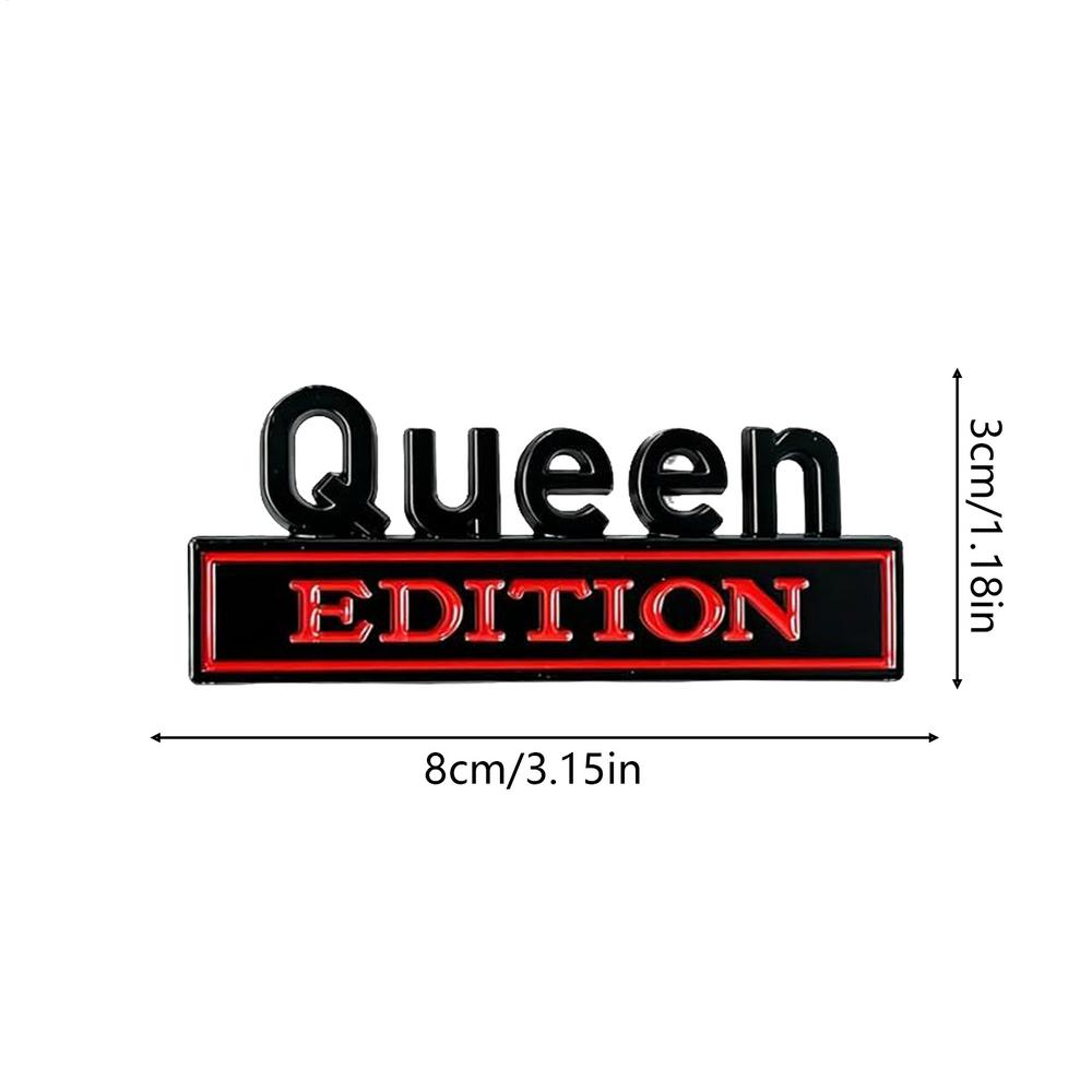 2pcs Queen Edition Metal Car Sticker Label 3D Waterproof Bumper Decals Queen Edition Emblem For Trucks SUVs Motorcycle