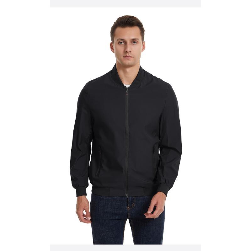 New Winter Fashion Business Casual Men's Thickened Comfortable Zipper Pocket Collarless Long Sleeve Jacket