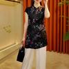 Luxury high-end temperament luxury summer 2025 unique beautiful short-sleeved top trend
