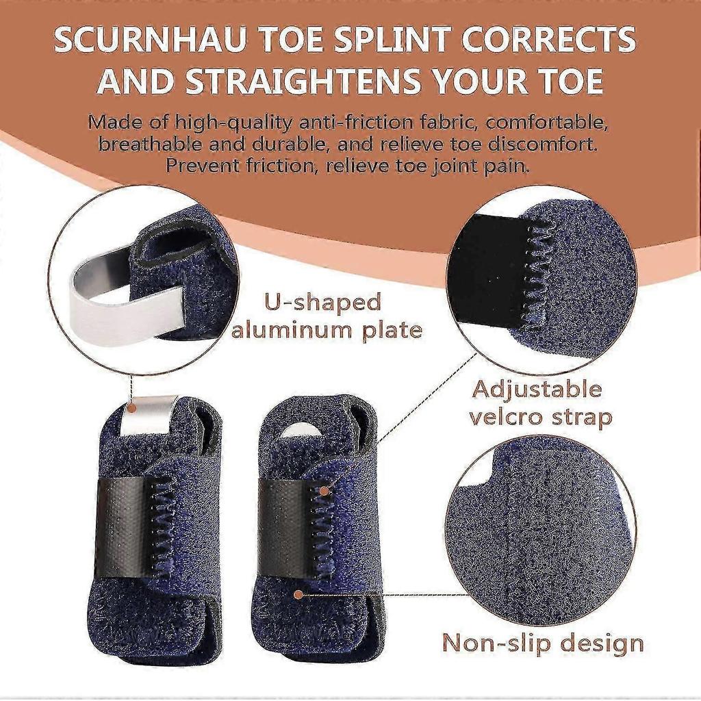 Toe Splint, Toe Corrector Brace, Toe Straightener For Hammer Toe, Crooked Toe, Mallet Toe, Bent Toe, Claw Toe, Toe Wrap To Align And Support Broken To