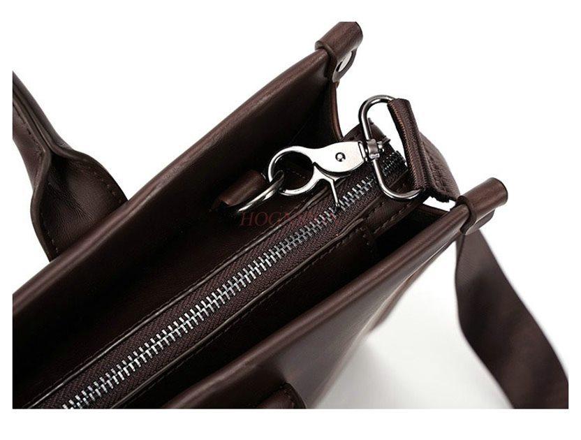 1pcs Retro horizontal leather men's bag, light business men's file bag, public document bag, leisure travel bag, computer bag