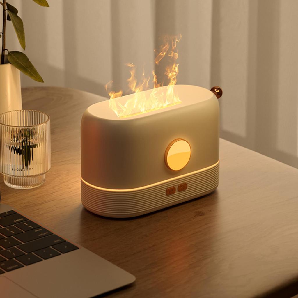 Simulated Flame Humidifier Aromatherapy Diffuser Quiet for Home