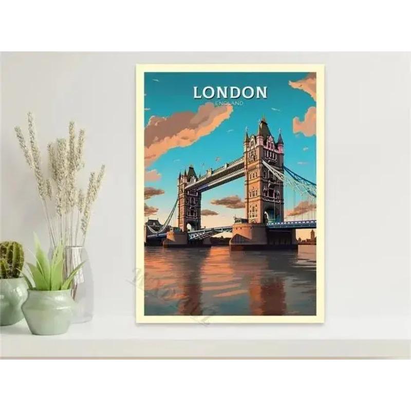 Machu Picchu Lisbon Vintage Travel Poster Canvas Print  Retro City Tourism Wall Art for Living Room Decor