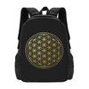 The Flower Of Life Gold Mandala Backpack Hot Sale Daypack Large Capacity Children BookBag School Bag Shoulder Bags for Men Women
