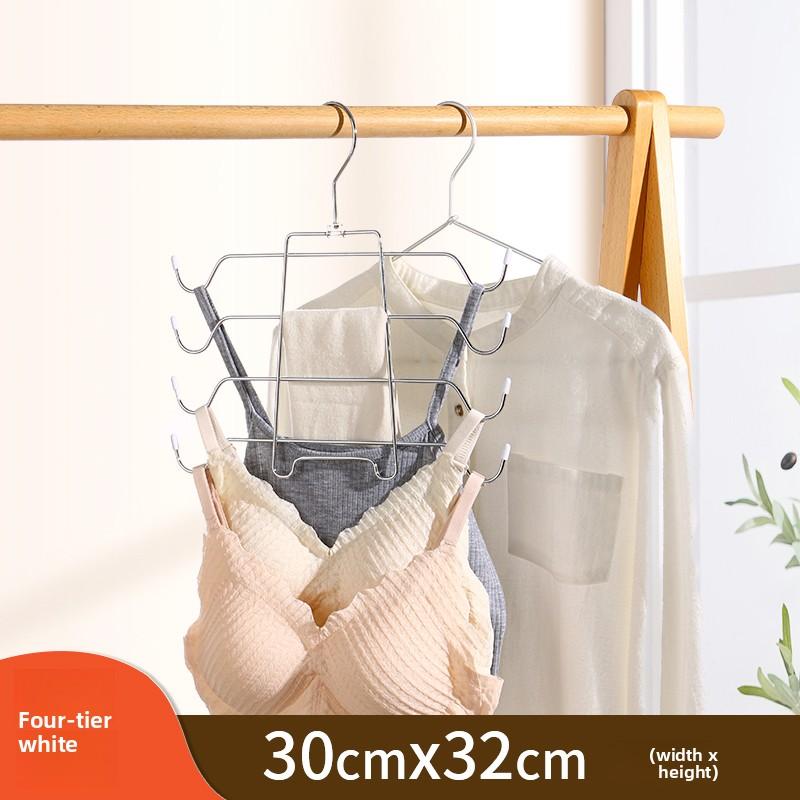 Multi-Layered Sports Vest Bra Scarf Storage Hook Creative Design Metal Clothes Hanger for Adult Underwear Storage Organization