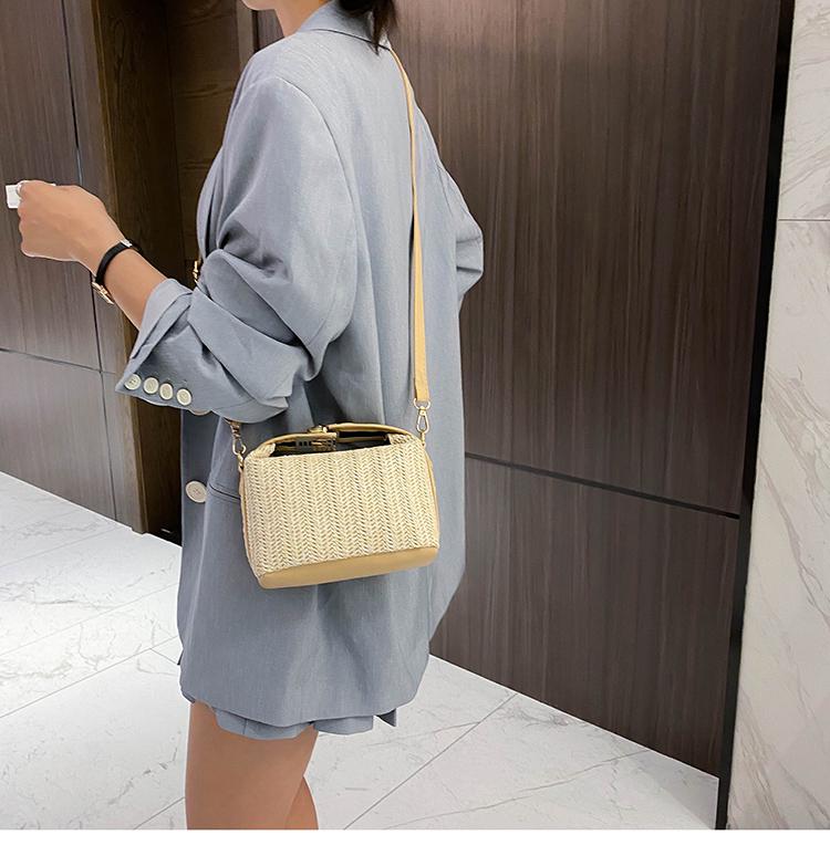 2025 Spring/Summer Women's Trendy Korean Style Straw Woven Crossbody Bag