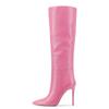 Women's Knee High Boots 2025 New Pointed Toe Thin High Heel Winter Party Shoes Ladies Black Pink Long Boot Footwear Big Size 45