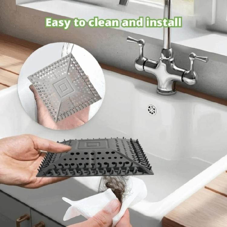 Shower Drain Pad Square Shape Silicone Floor Drain Cover Sewer Outfall Drain Filter Kitchen Bathroom Accessories