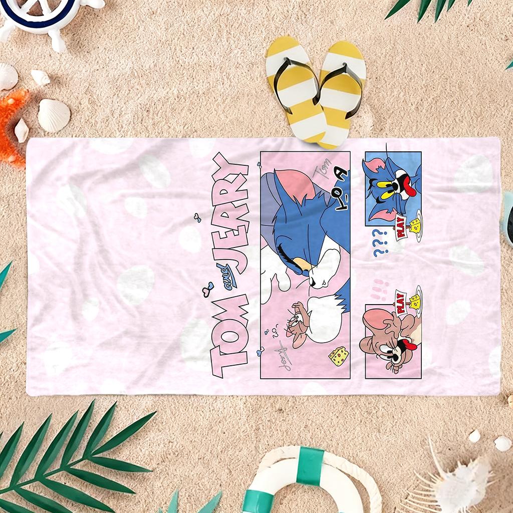 Tom&Jerry Graue Maus Strandtuch Schnelltrocknend Super Saugfähig Geeignet für Strandurlaub Pool Sommer Lustiges Geschenk für Freunde