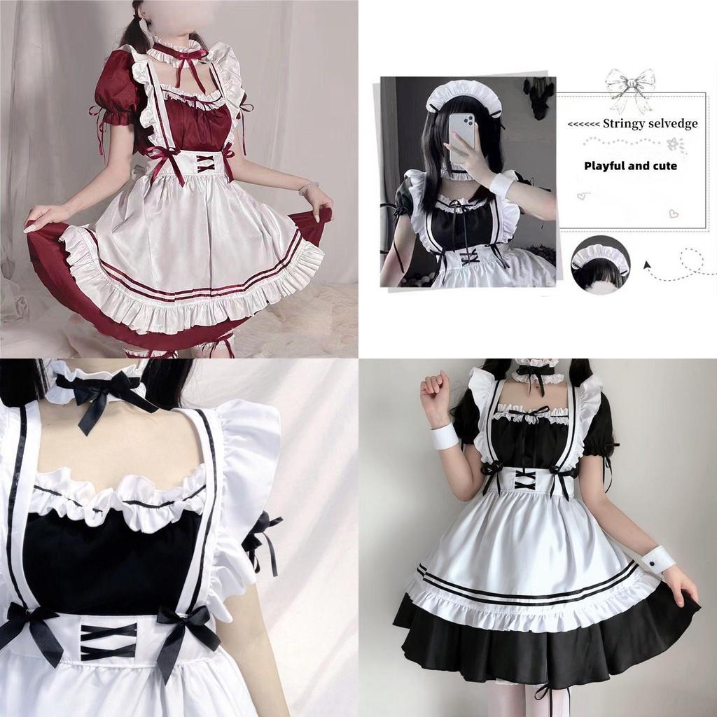 Women's Sexy Sweet Lolita Maid Japanese Cute Dress Cosplay Suit