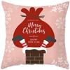 Merry Christmas Cushion Cover Santa Claus Elk Pillow Cover Living Room Sofa Home Room Decorations