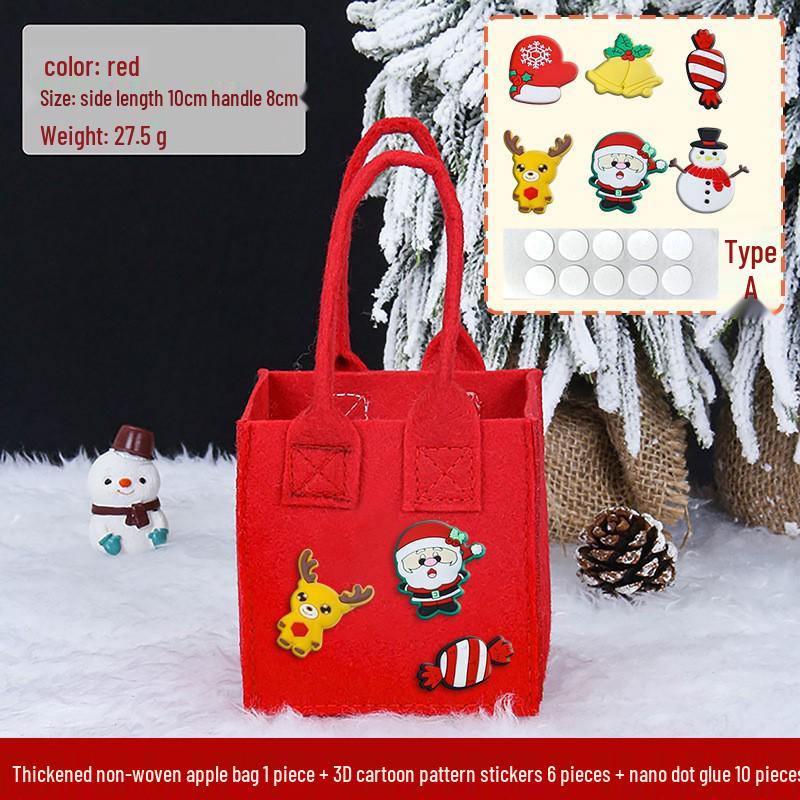 Internationale Weihnachts-Jutesack-Geschenktüten-Ornamente: Zeichentrick-Apfel- und Süßigkeitstüten für den Kindergarten